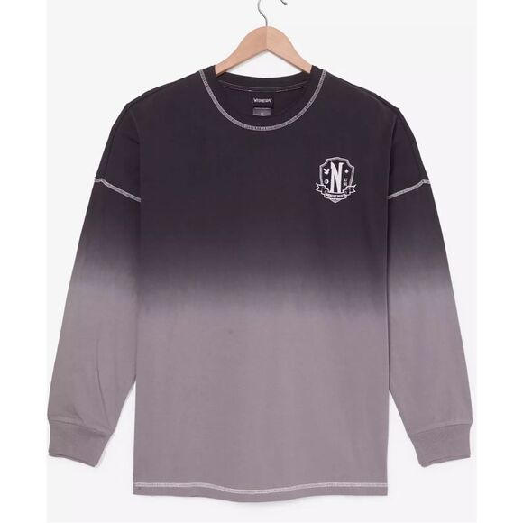 Wednesday Nevermore Academy Ombré Long Sleeve T-Shirt — BoxLunch Exclusive - Picture 4 of 5